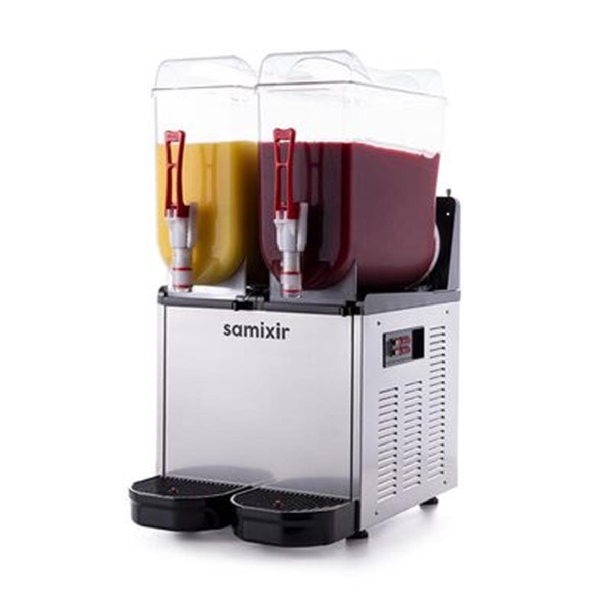 Samixir SLUSH24 Twin Ice Slush Granita ve Soğuk Meyve Suyu Dispenseri, 12+12 L, Inox,,Ice Slush & Buzlaş Makineleri,Samixir,1150072,Premut