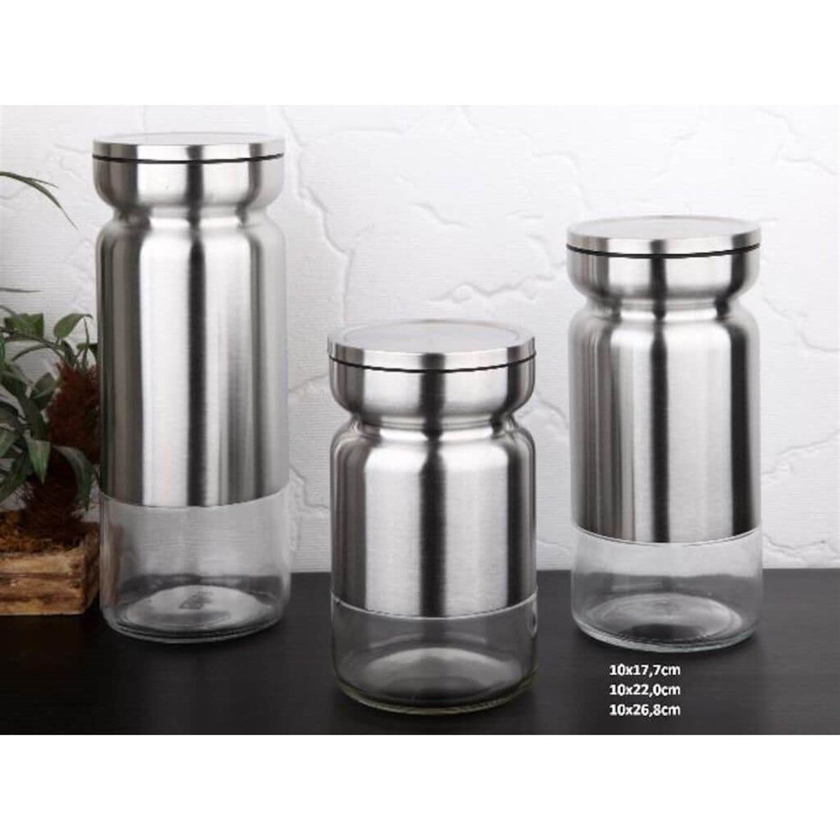 17 Parça Cam Baharat ve Yağlık Sirkelik Seti İNOX VBL-2118GönülBaharatlık