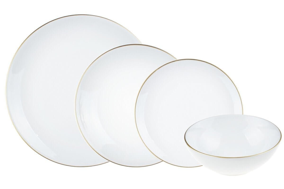 Bambum Diva 24 Parça Porselen Yemek Takimi Altin Yaldizli B1728Bambum6 Kişilik Yemek Takımı