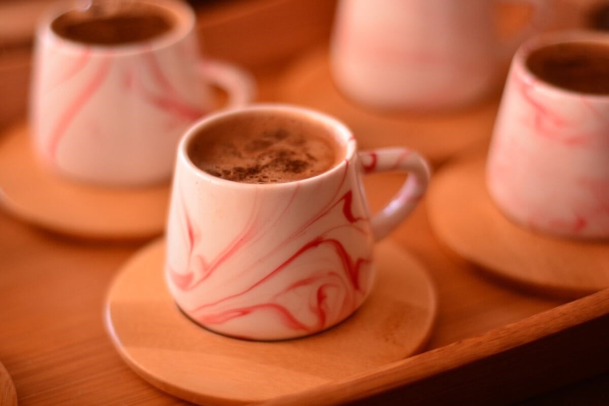 Bambum Ebru 6 Kişilik Kahve Fincan Takımı KırmızıBambumFincan Takımları