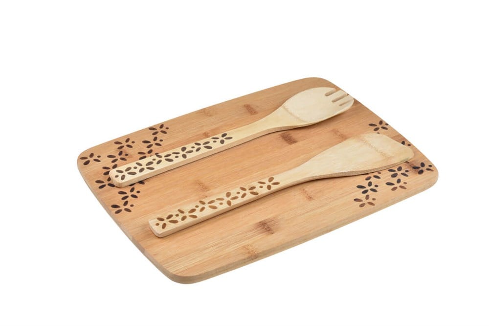 Bambum Tufa 3 Parça Desenli Mutfak Seti