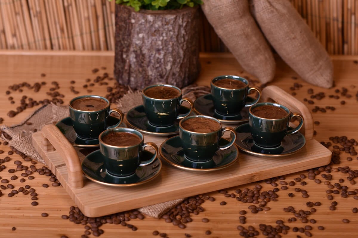 Bambum Zümrüt 6 Kişilik Kahve Fincan Takımı