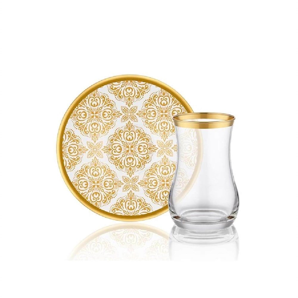 Biev Otantic Gold 12 Parça 6 Kişilik Çay Bardak Takımı