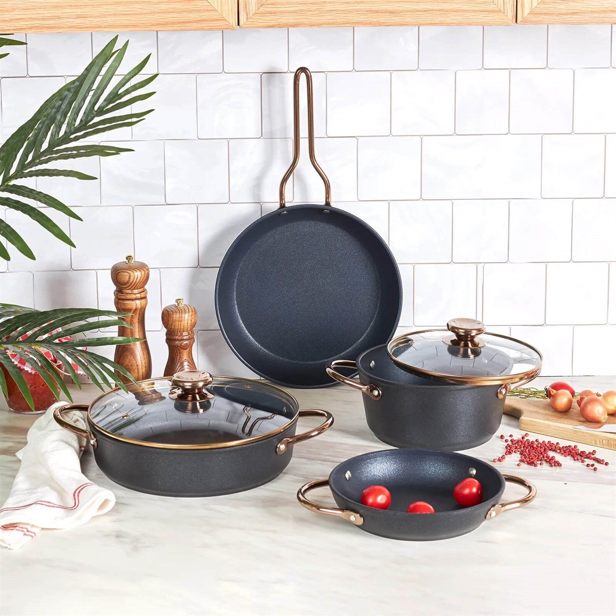 Karaca Bio Diamond Power Rosegold 6 Parça Tencere SetiKaracaTencere & Tencere Seti