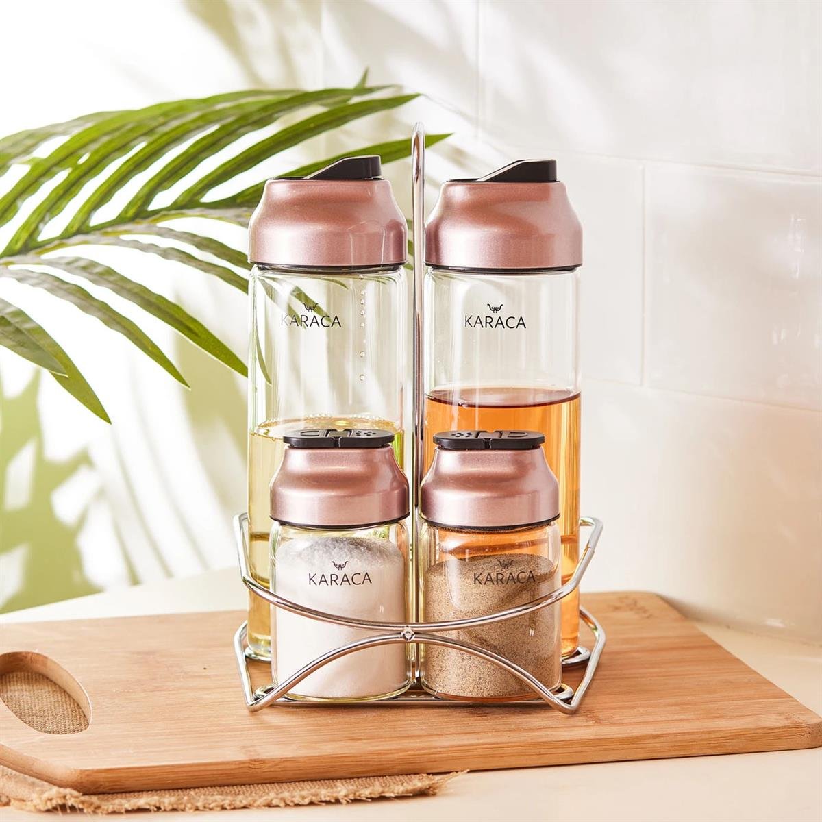 Karaca Dimple Rosegold 5 Parça Cam Salata SetiKaracaPratik Mutfak Gereçleri