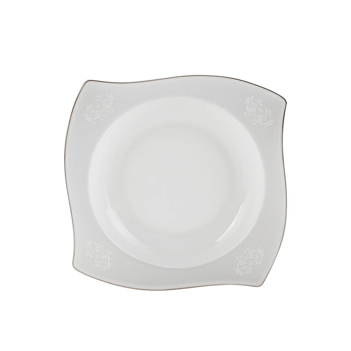 Karaca Fine Bone Tiara Platin 60 Parça 12 Kişilik Yemek Takımı KareKaraca12 Kişilik Yemek Takımı