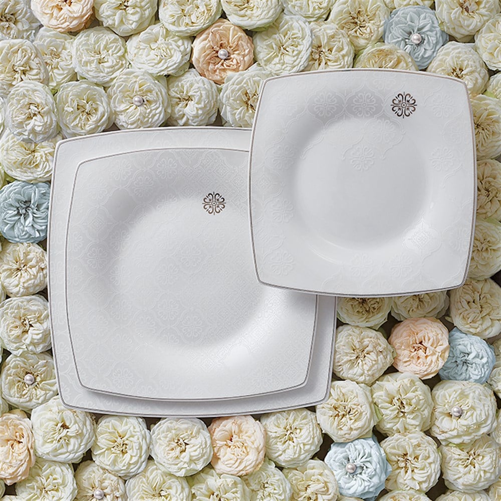 Karaca Fine Pearl Hailey 62 Parça İnci Yemek Takımı