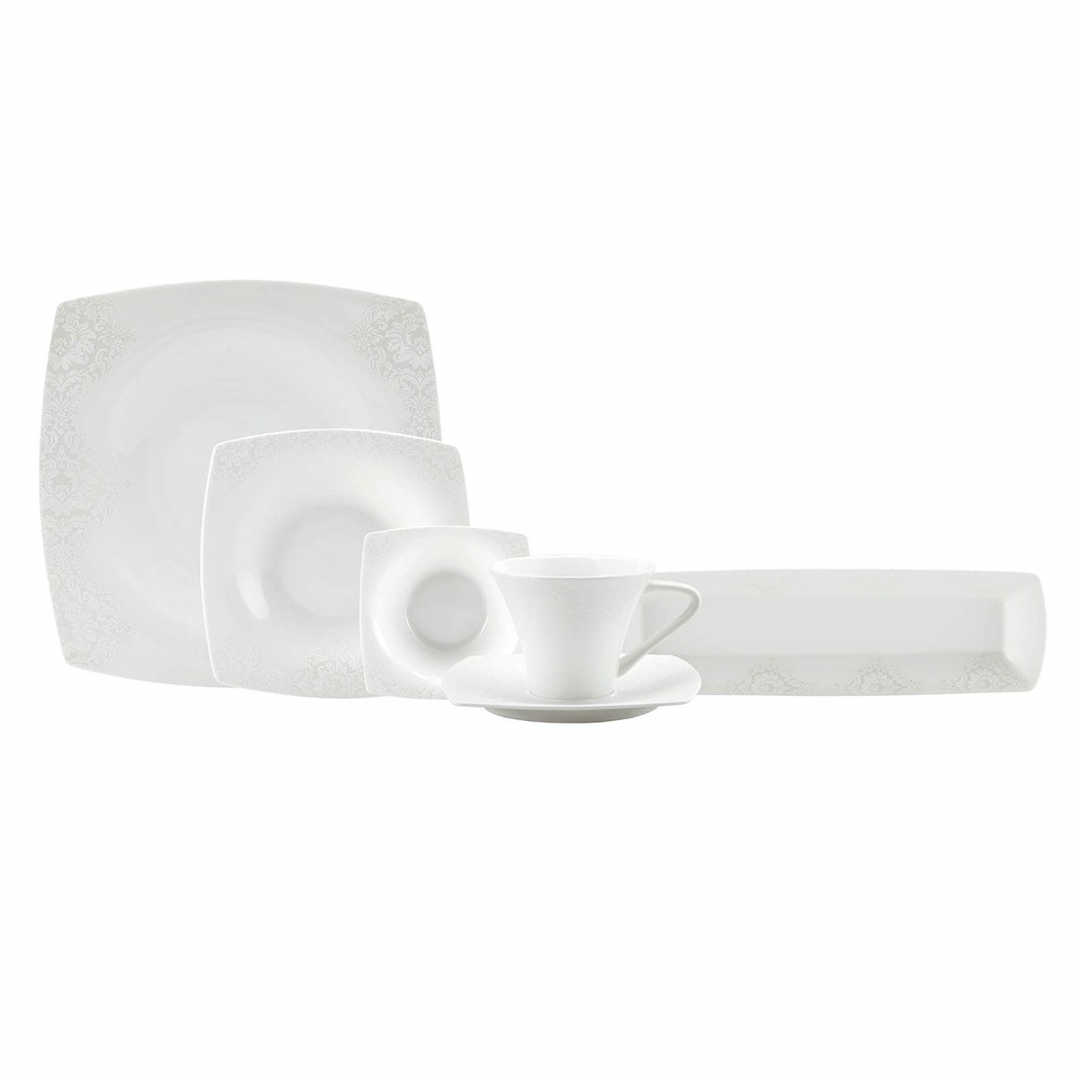 Karaca Fine Pearl Helen 26 Parça 6 Kişilik Kare İnci Kahvaltı Takımı