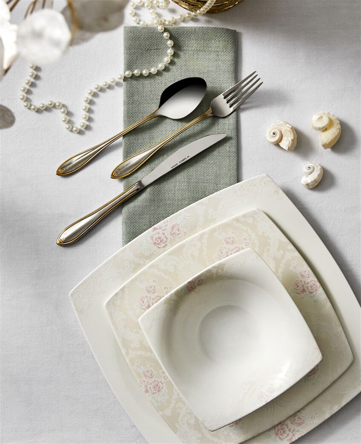 Karaca Fine Pearl İstiridye 86 Parça İnci Yemek Takımı