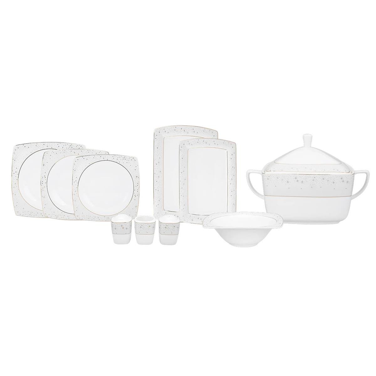 Karaca Fine Pearl New Antares 62 Parça 12 Kişilik İnci Yemek Takımı KareKaraca12 Kişilik Yemek Takımı