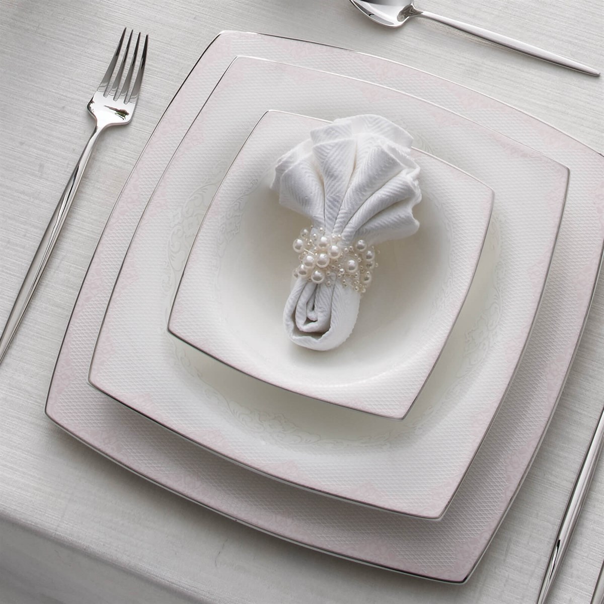 Karaca Fine Pearl Peri Masalı 86 Parça 12 Kişilik İnci Yemek Takımı