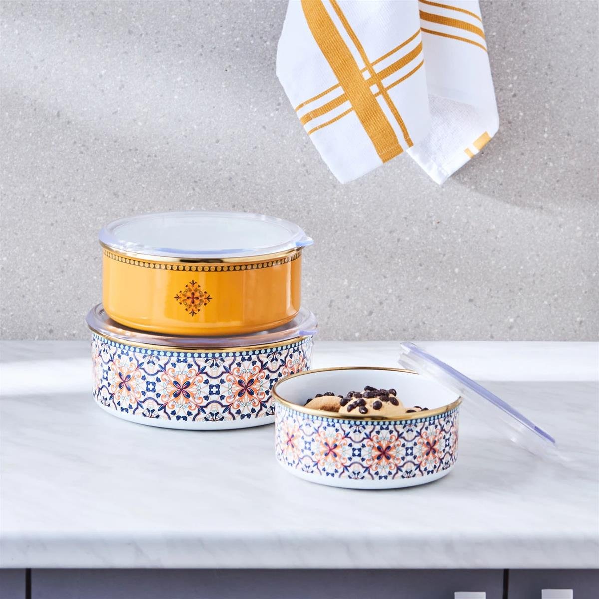 Karaca George Sakla/Isıt 3'lü Emaye Saklama Kabı SetiKaracaKavanoz & Saklama Kabı