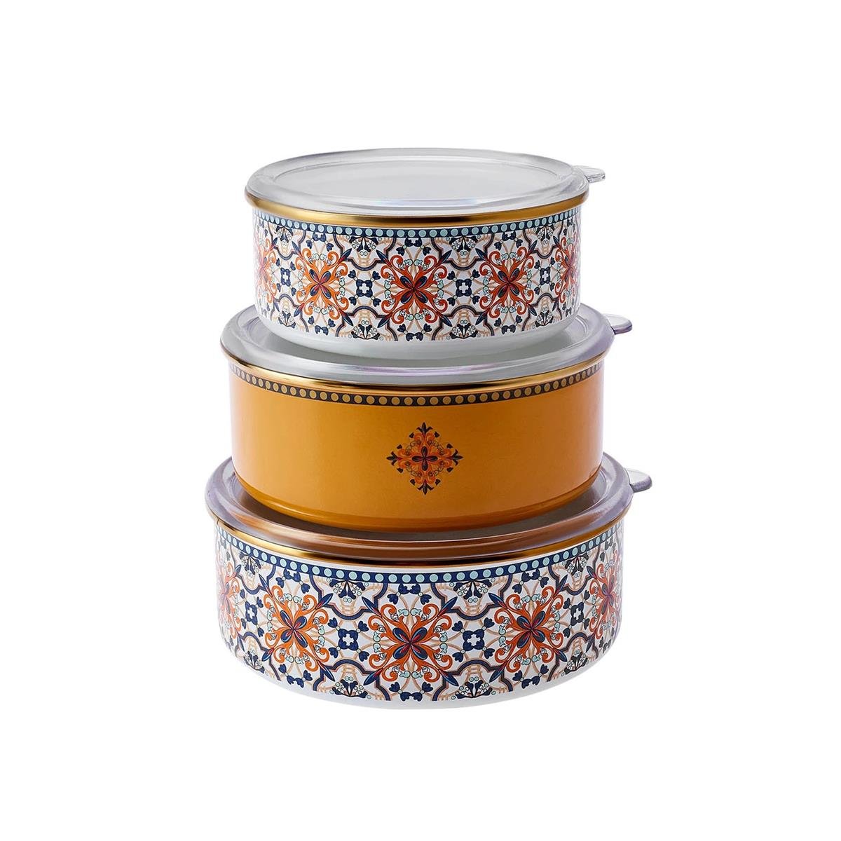 Karaca George Sakla/Isıt 3'lü Emaye Saklama Kabı SetiKaracaKavanoz & Saklama Kabı