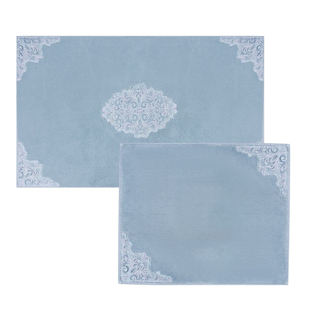 Karaca Home Bianca Mavi 2 Parça Dantelli Banyo Paspası