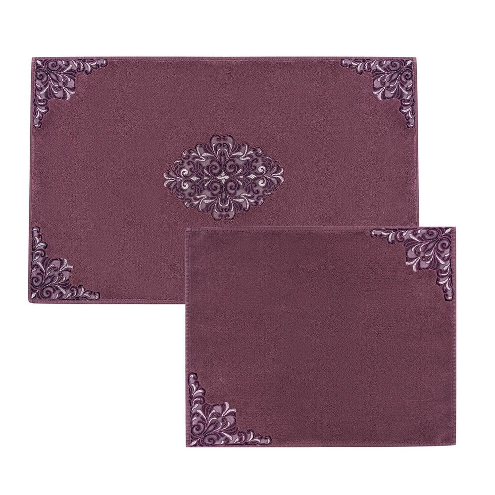 Karaca Home Bianca Mürdüm 2 Parça Dantelli Banyo Paspası