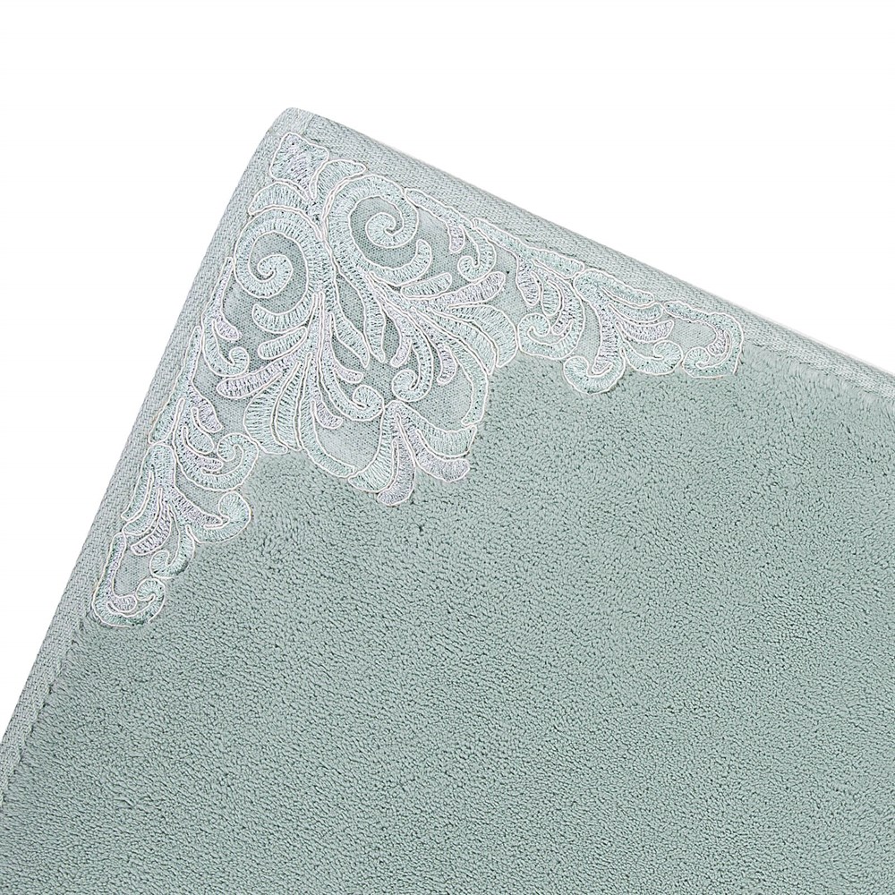 Karaca Home Bianca Su Yeşili 2 Parça Dantelli Banyo Paspası