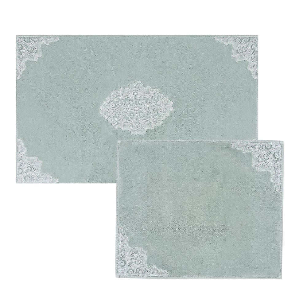 Karaca Home Bianca Su Yeşili 2 Parça Dantelli Banyo Paspası