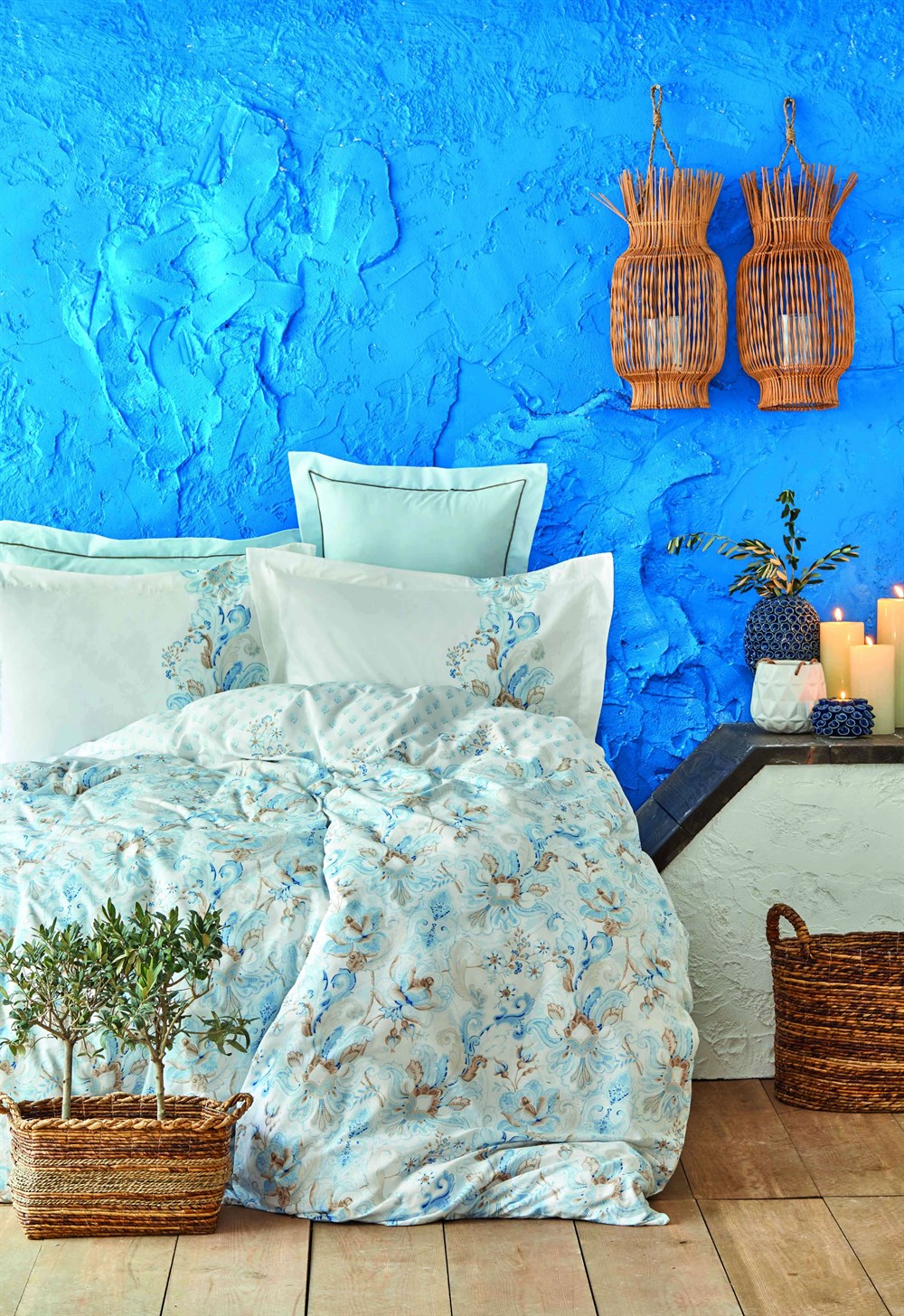 Karaca Home Charlina Mavi Çift Kişilik Pike Takımı