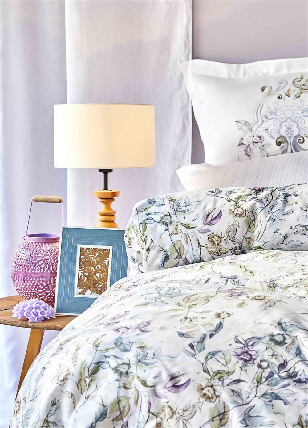 Karaca Home Elsira Mor Saten Çift Kişilik Nevresim Takımı