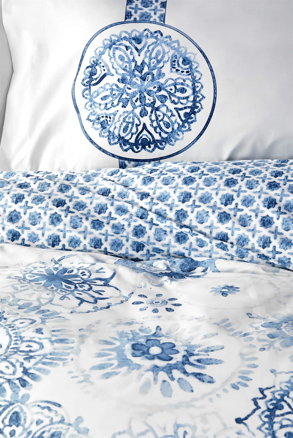 Karaca Home Felinda Mavi Rnf Çift Kişilik Nevresim Takımı