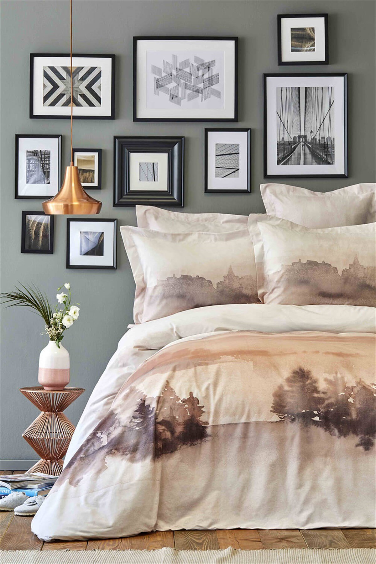 Karaca Home Lindara Blush Pano Ranforce Çift Kişilik Nevresim Takımı