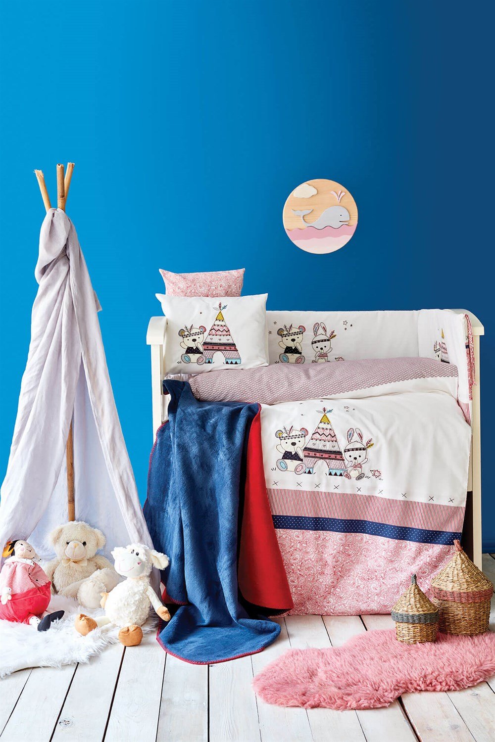 Karaca Home Tent Aplike /Nakış 13 Parça Bebek Seti