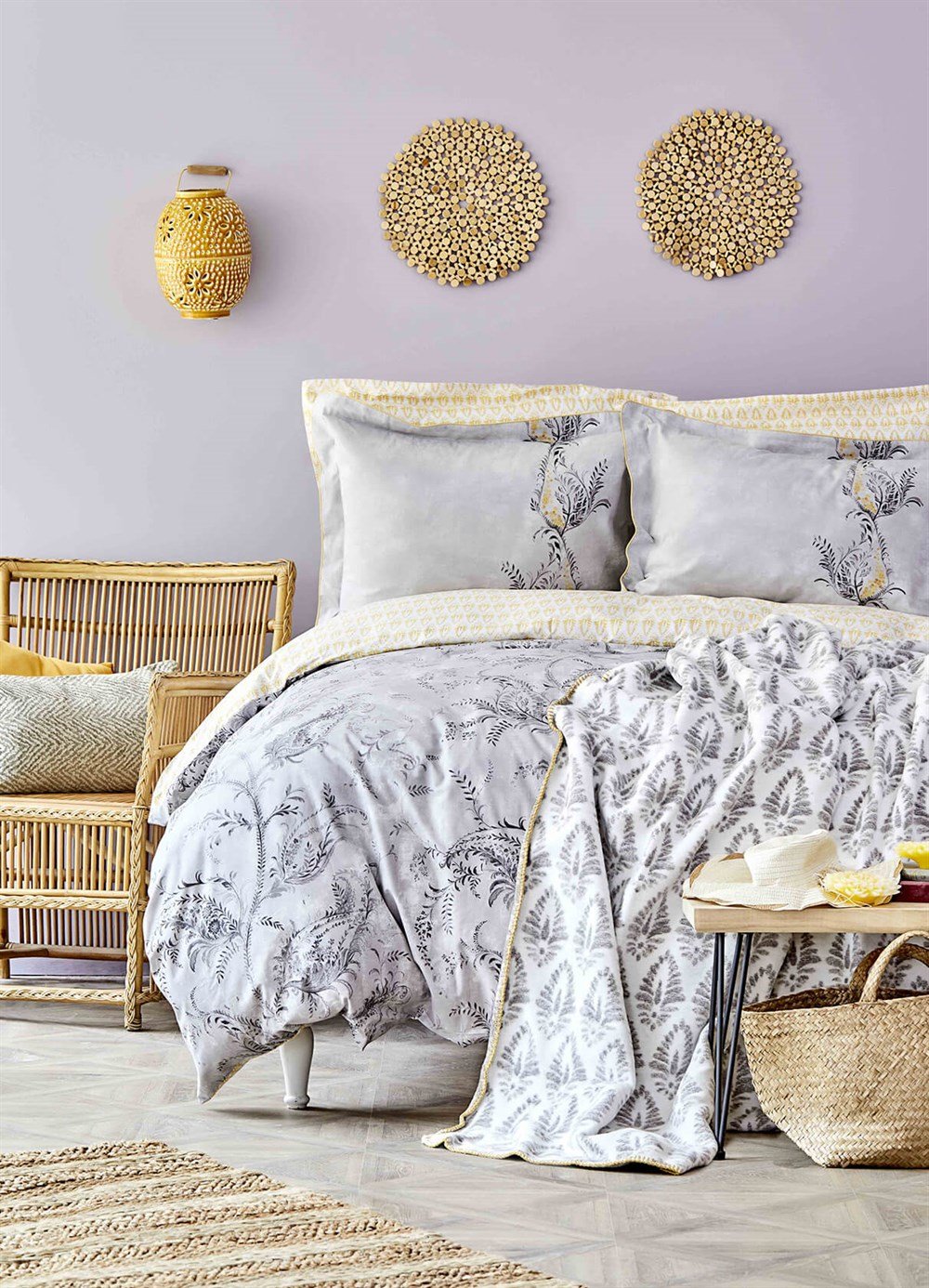 Karaca Home Veronica Gri Saten Nevresim Takımı Pamuk Battaniye Seti