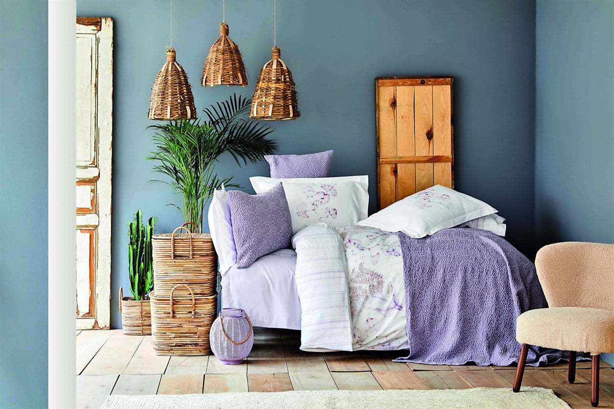 Karaca Home Vial 7 Parça Mürdüm Çift Kişilik Nevresim Takımı & Yatak Örtüsü Seti