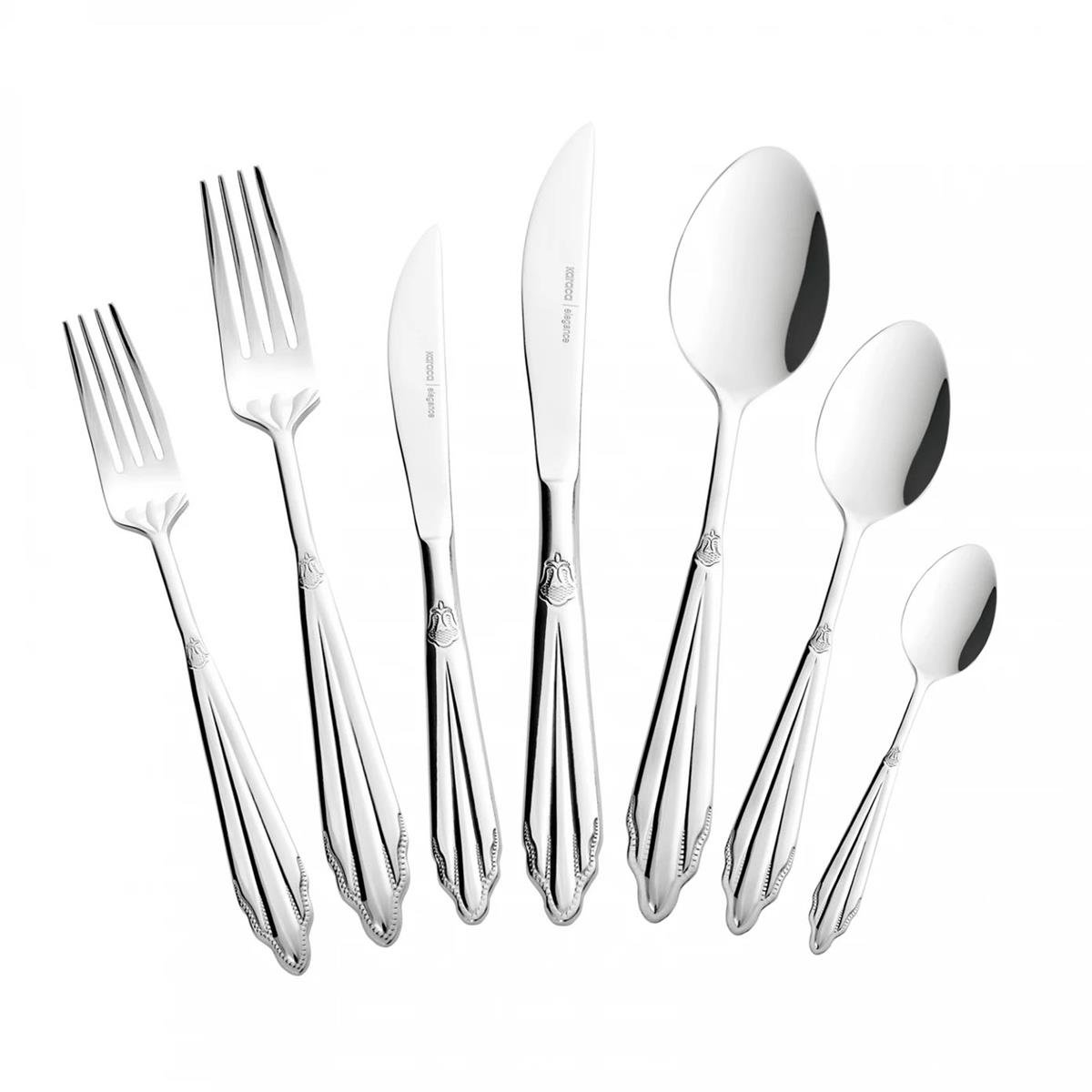 Karaca Mantilla 316+ Çelik 84 Parça 12 Kişilik Elegance Çatal Kaşık Bıçak Takımı KutuluKaracaÇatal Kaşık Bıçak Takımları