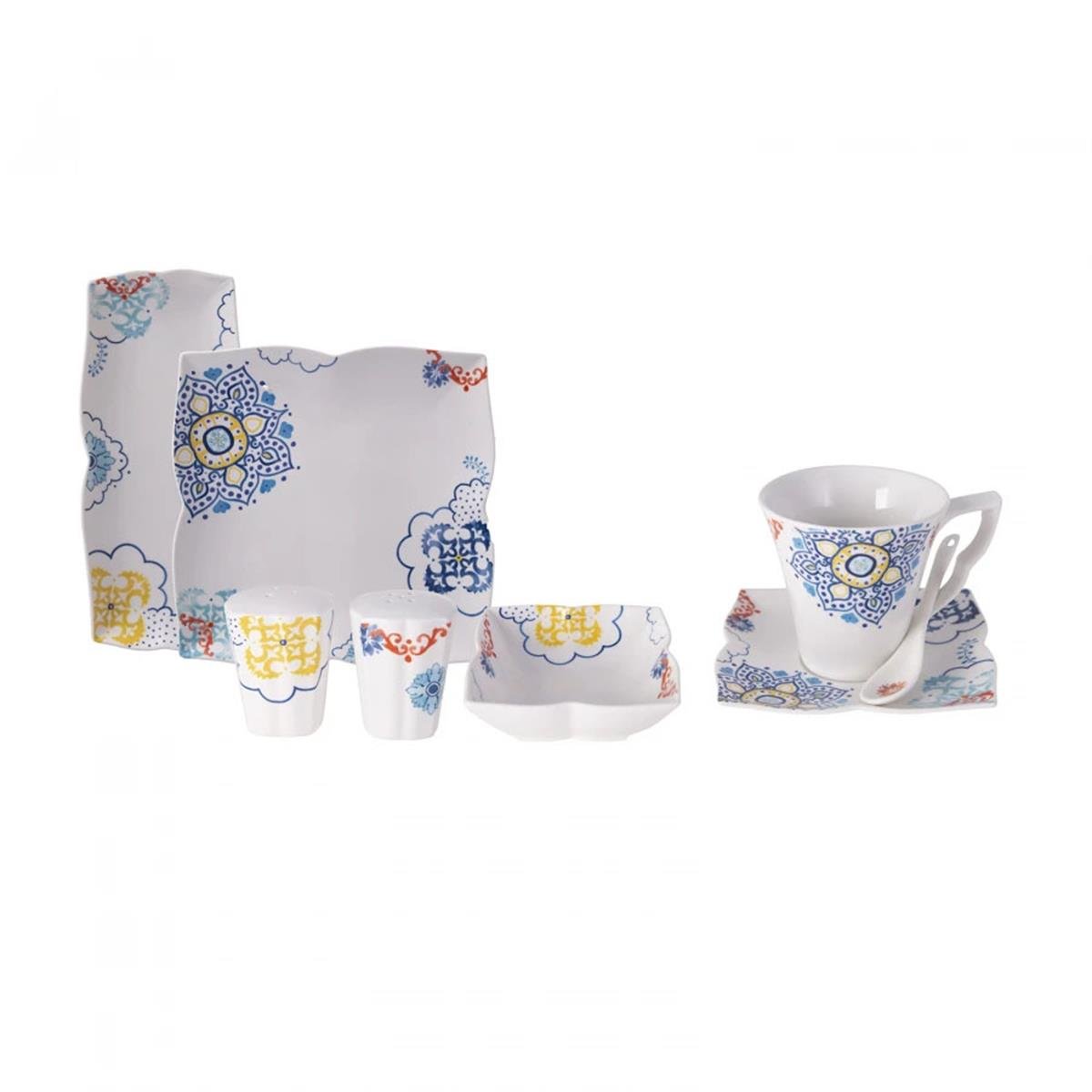 Karaca Monty 32 Parça 6 Kişilik Kahvaltı Takımı KareKaraca6 Kişilik Kahvaltı Takımı