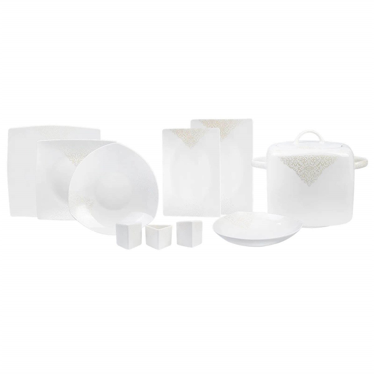 Karaca Suha 60 Parça 12 Kişilik Kare Yemek TakımıKaraca12 Kişilik Yemek Takımı