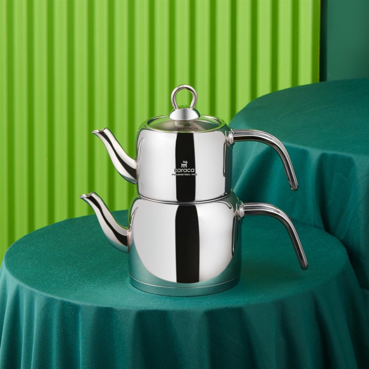 Karaca Vega Mini PowerSteel 316+ Çelik Vega Çaydanlık TakımıKaracaÇaydanlık