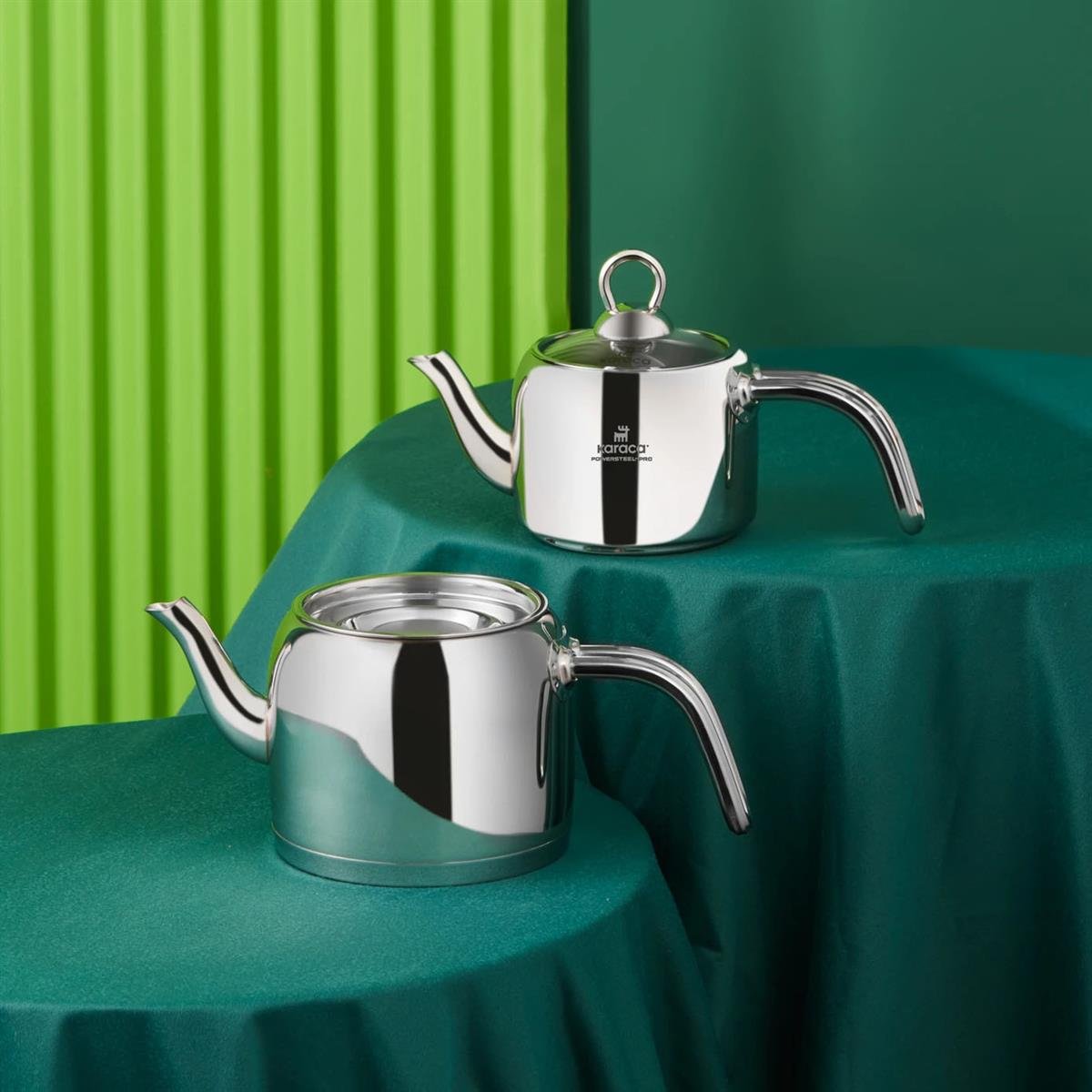 Karaca Vega Mini PowerSteel 316+ Çelik Vega Çaydanlık TakımıKaracaÇaydanlık