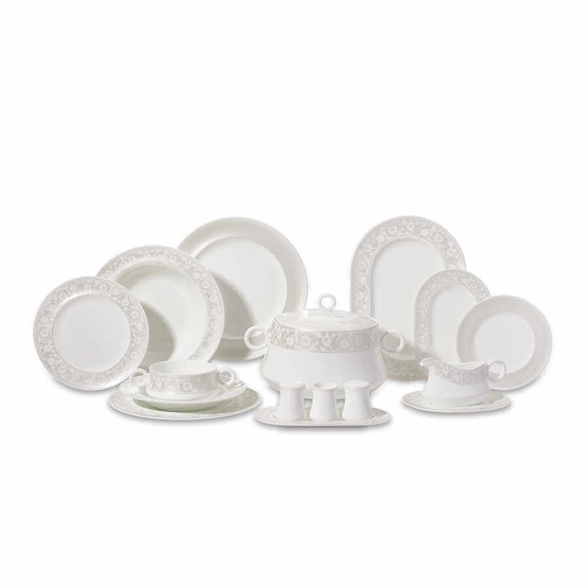 Korkmaz Bone 90 Parça Yuvarlak Yemek Takımı A8554Korkmaz12 Kişilik Yemek Takımı