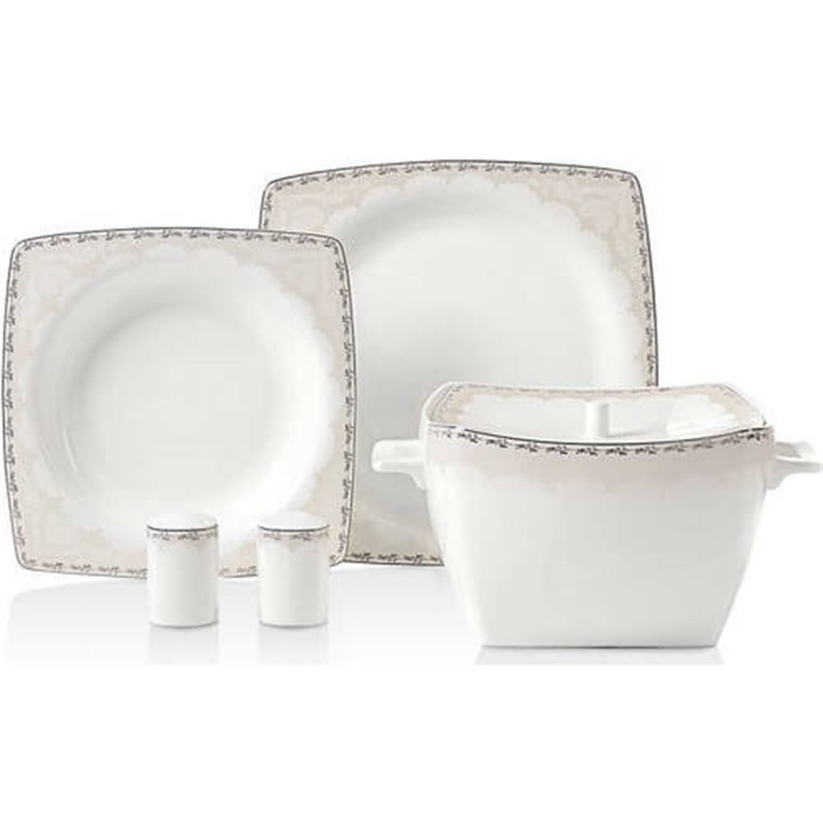 Korkmaz Bone Selection 60 P Yemek Takimi Kare A8439Korkmaz12 Kişilik Yemek Takımı