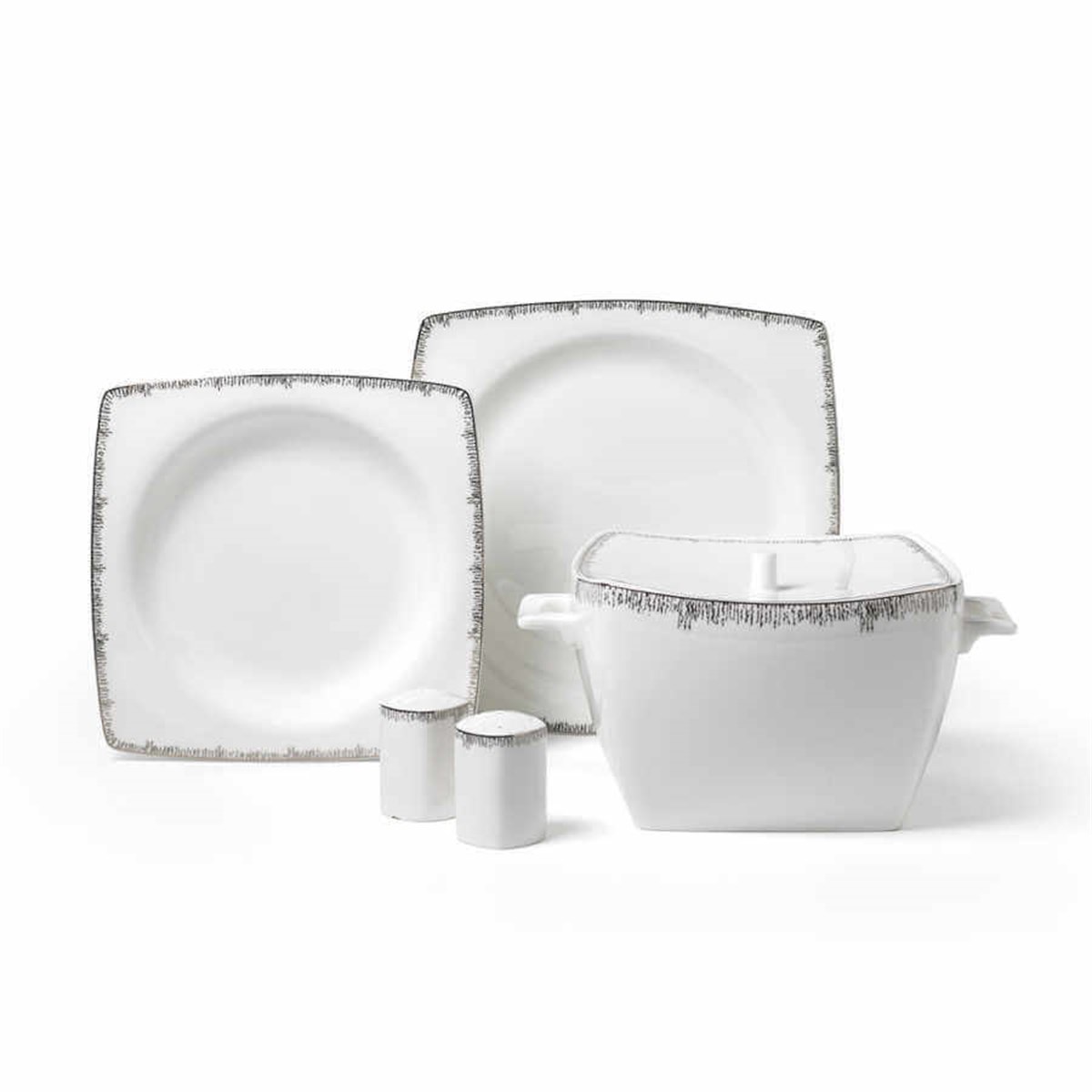 Korkmaz Bone Selection 60 Parça Kare Yemek Takımı A8424Korkmaz12 Kişilik Yemek Takımı