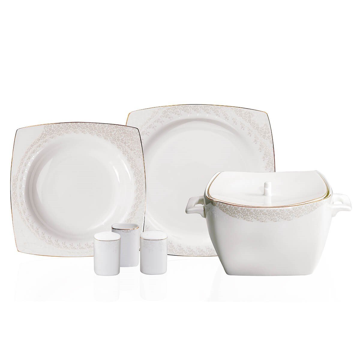 Korkmaz Bone Selection 60 Parça Kare Yemek Takımı A8451Korkmaz12 Kişilik Yemek Takımı