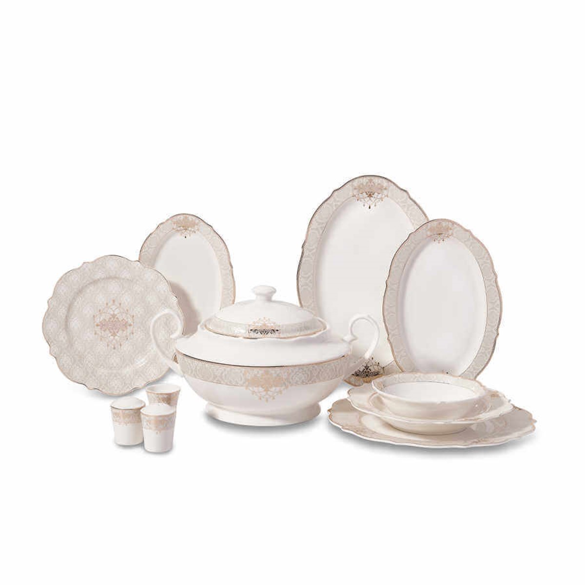 Korkmaz Eliza Collection 60 Parça Yuvarlak Yemek Takımı A8239Korkmaz12 Kişilik Yemek Takımı