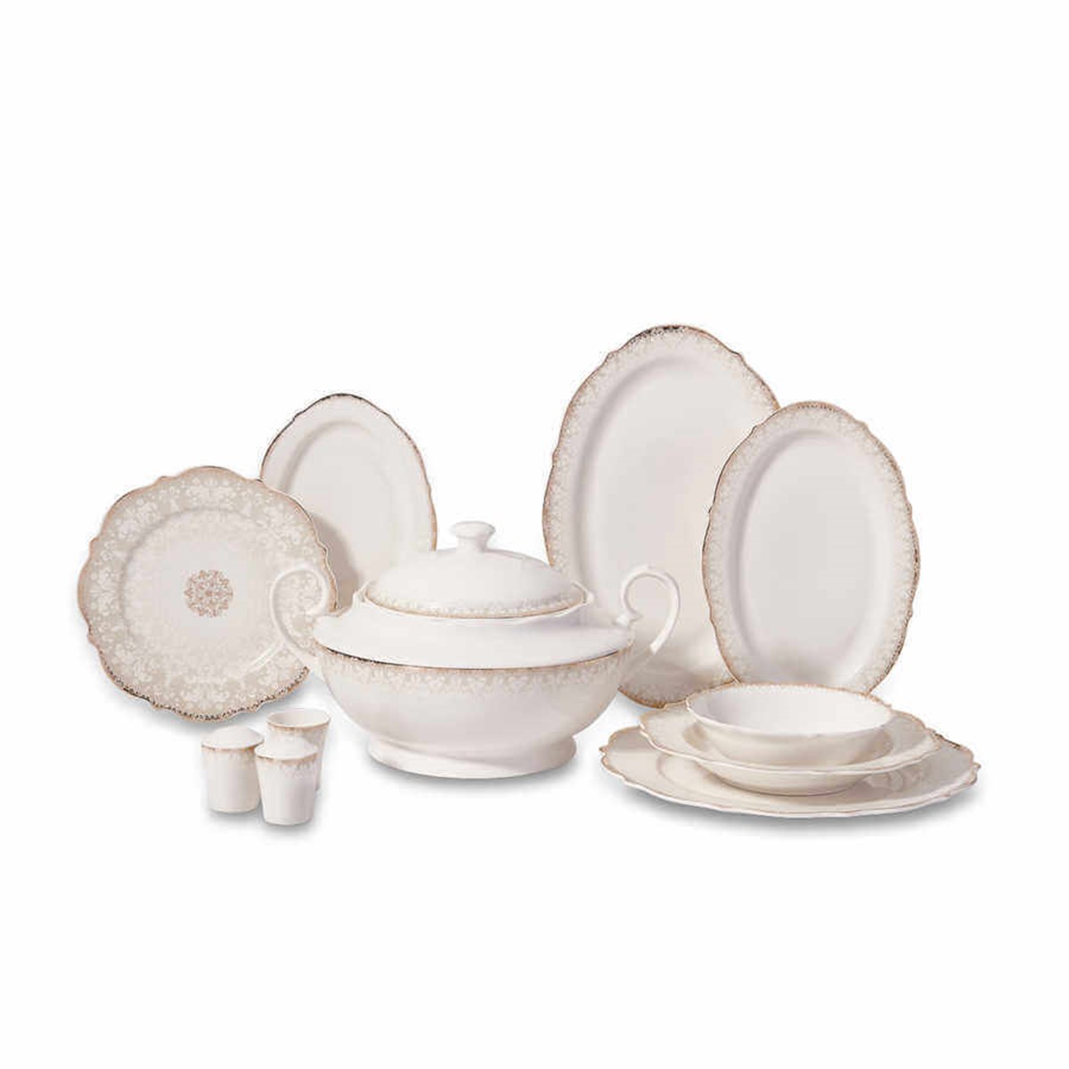 Korkmaz Eliza Collection 60 Parça Yuvarlak Yemek Takımı A8238Korkmaz12 Kişilik Yemek Takımı