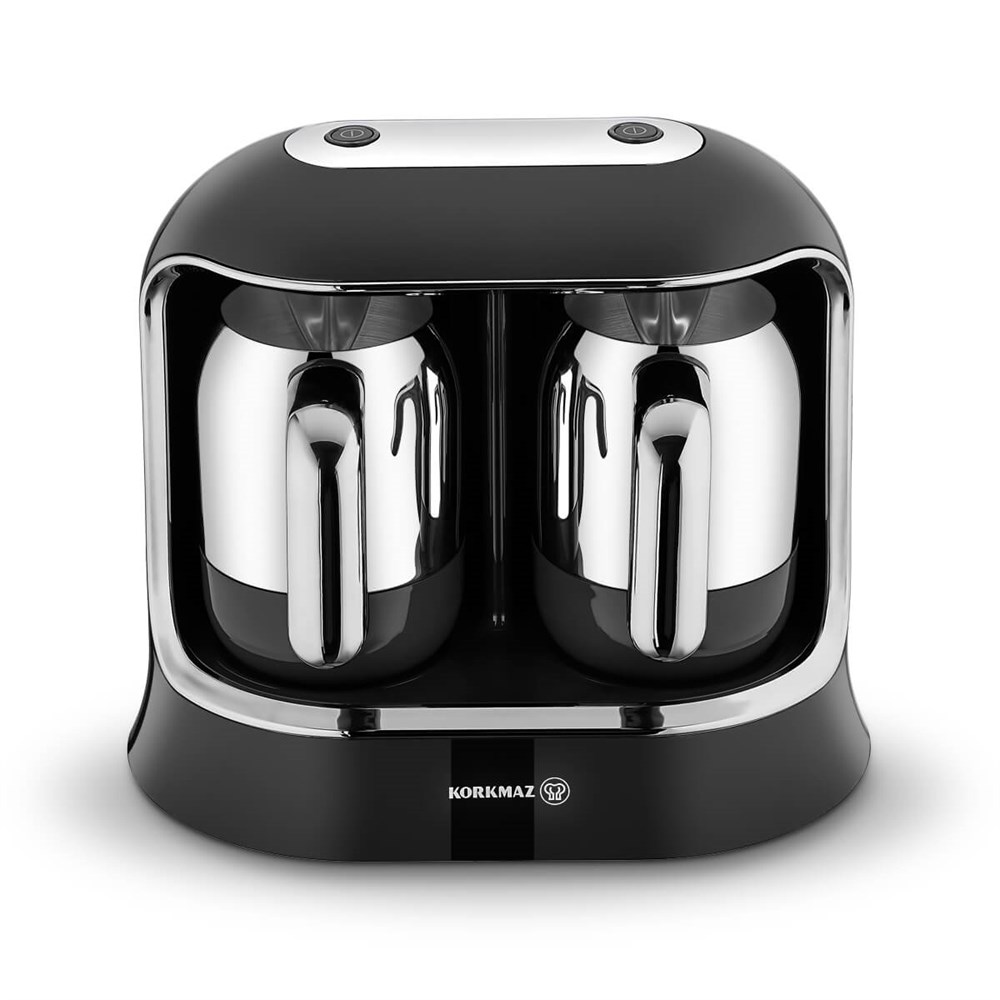 Korkmaz Kahvekolik Twin Siyah/Krom Otomatik Kahve Makinesi