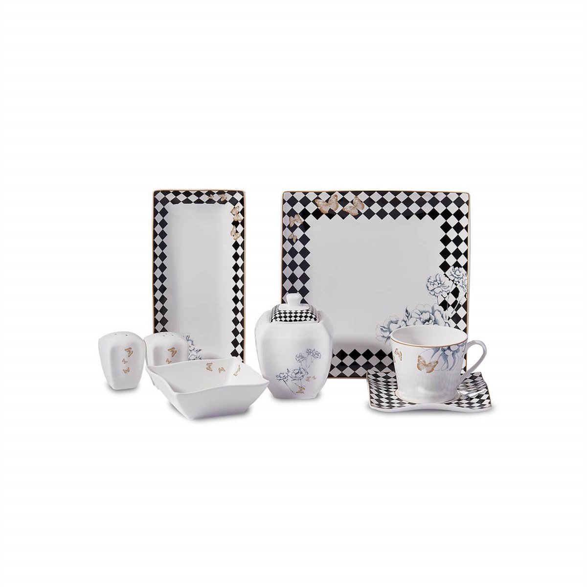 Korkmaz Link Coll 28 P Kahvaltı Takımı Kare A8573Korkmaz6 Kişilik Kahvaltı Takımı