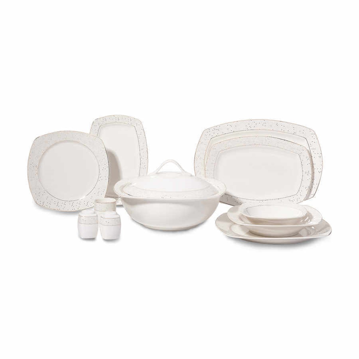 Korkmaz Mona Collection 60 Parça Kare Yemek Takımı A8122Korkmaz12 Kişilik Yemek Takımı