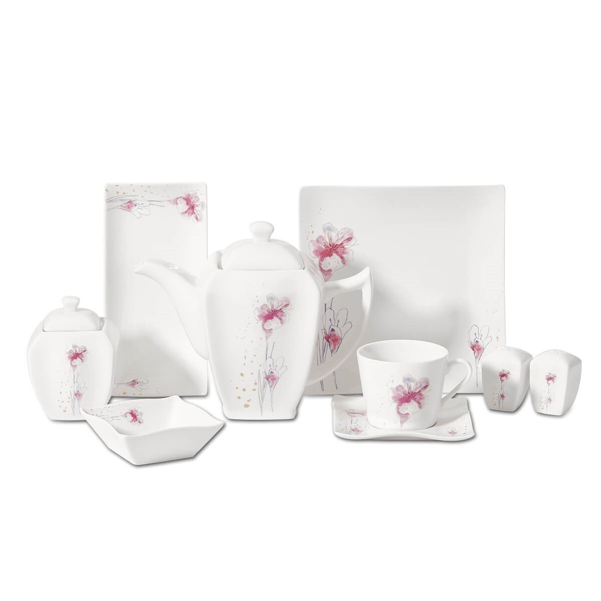 Korkmaz New Bone 30 Parça Kare Kahvaltı Takımı A8591Korkmaz6 Kişilik Kahvaltı Takımı