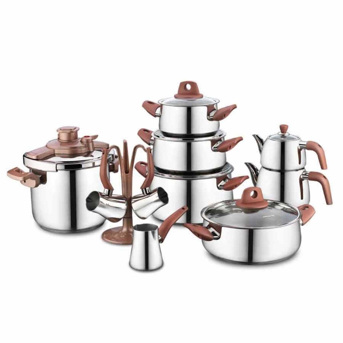 Korkmaz Rosa Vita 18 Parça Çelik Çeyiz Seti A1747