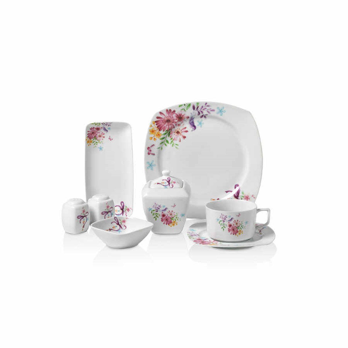 Korkmaz Super White 28 Parça Kare Kahvaltı Seti A8608Korkmaz6 Kişilik Kahvaltı Takımı