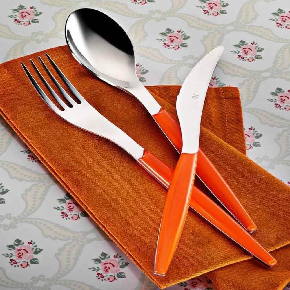 Kütahya Porselen Turuncu Çatal Kaşık Bıçak Seti 30 Parça