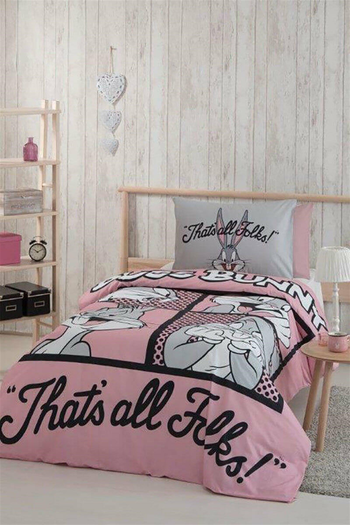 Özdilek Bugs Bunny Folks Tek Kişilik Lisanslı Çocuk Nevresim Takımı Pembe