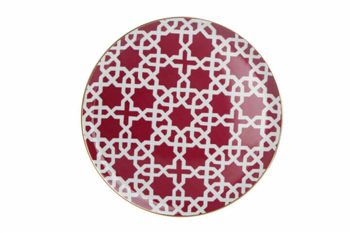Porland Morocco Desen5 Fuşya Düz Tabak 28cmPorlandTabaklar