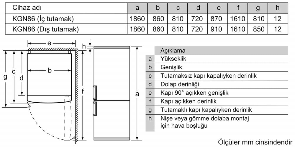 Siemens KG86BAIF0N A++ 682 lt Alttan Donduruculu No-Frost Buzdolabı