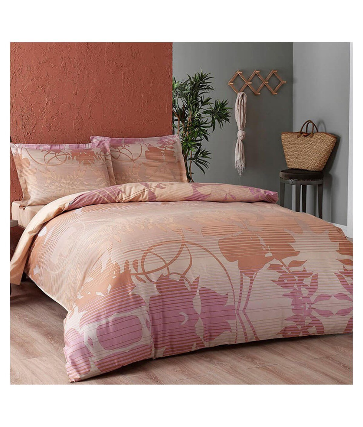 Taç 3254 Saten Marian Çift Kişilik Pembe Nevresim Takımı 60218107TaçÇift Kişilik Nevresim